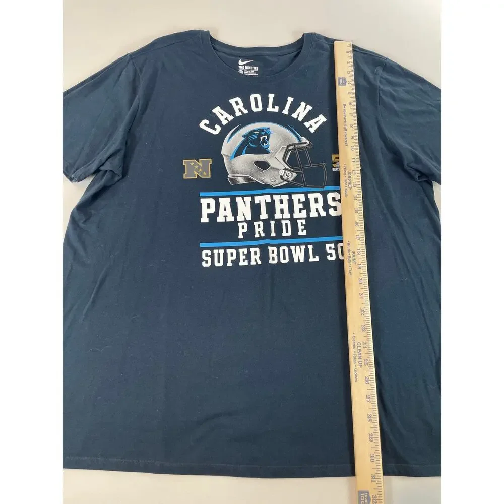 Nike Mens Black Carolina Panthers 100% Cotton Short Sleeve Tee XXL
